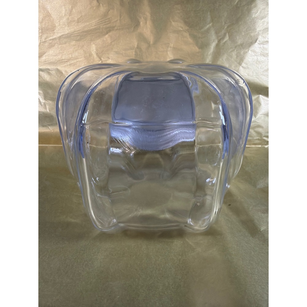 Vintage 1998 IKEA FORVAR Clear Glass Storage Jar Silver Lid France Nautical 5.5" - Picture 4 of 7